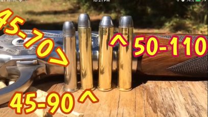 45-70 gov vs 45-90 win vs 50-110 wcf 1886 Winchester Big Bore Lever Action Rifle vs hardwood