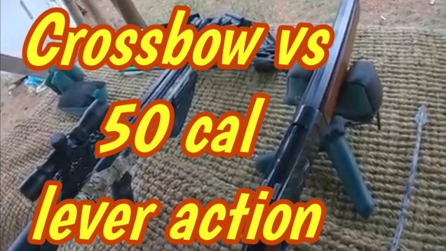 Carbon express pile driver 390 Crossbow vs 1886 Winchester lever action Cal 50-110 vs wet clay