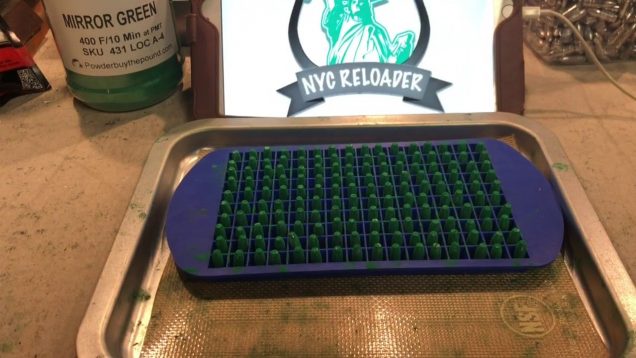 Powder coating 160 224 55gr bullets using silicone ice cube tray method