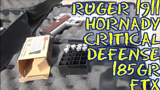 Ruger 1911 45 Auto Hornady Critical Defense 185 Grain Review