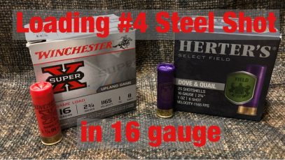 Loading #4 steel shot in the 16 gauge