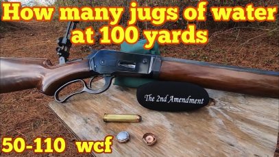 How many water jugs to stop a 50-110 WCF 300 grain Barnes bullet?