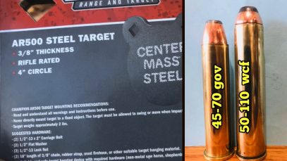 Part 2. 3/8″ AR500 steel target ? 50-110 WCF lever action