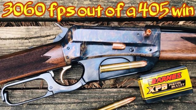 1895 Winchester caliber 405 Win shooting a 180 grain Barnes 41 cal XPB Bullets