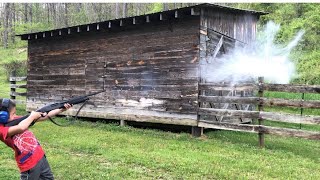 The little Kentucky patriots defending the homestead with a 20 gauge