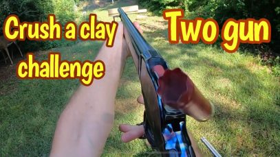 #Crushaclaychallenge with an 1887 Shotgun and a 92 Rossi in 45 Colt
