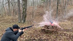 Shotgun for home defense- demonstrating how different rounds preform