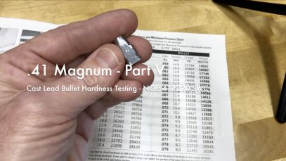 WCChapin | .41 Magnum – Part V –  Cast Lead Bullet Hardness Testing – NOE 412-220-SWC