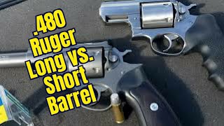 .480 Ruger Short vs. Long Barrel Buffalo Bore 410gr Hardcast Chronograph