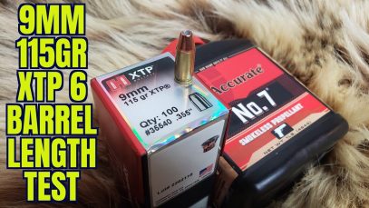 9mm Hornady 115gr XTP 6 Barrel Length Test