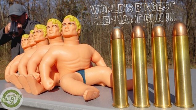 700 NITRO vs STRETCH ARMSTRONGS !!! (World’s Biggest Elephant Gun)