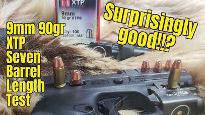 9mm 90gr XTP 7 Barrel Length test