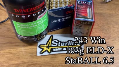 243 Win, 103g ELD-X, StaBALL 6.5